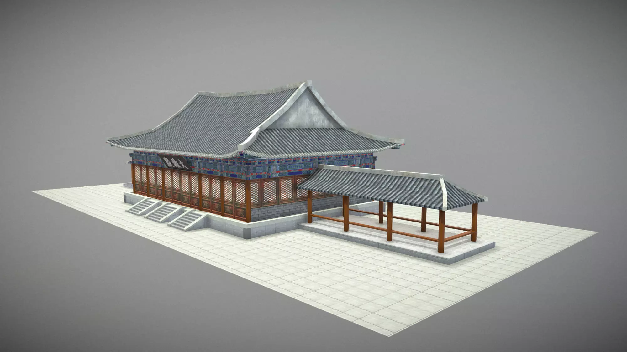 Bulguksa Daewongjeon Low-poly 3D model_3