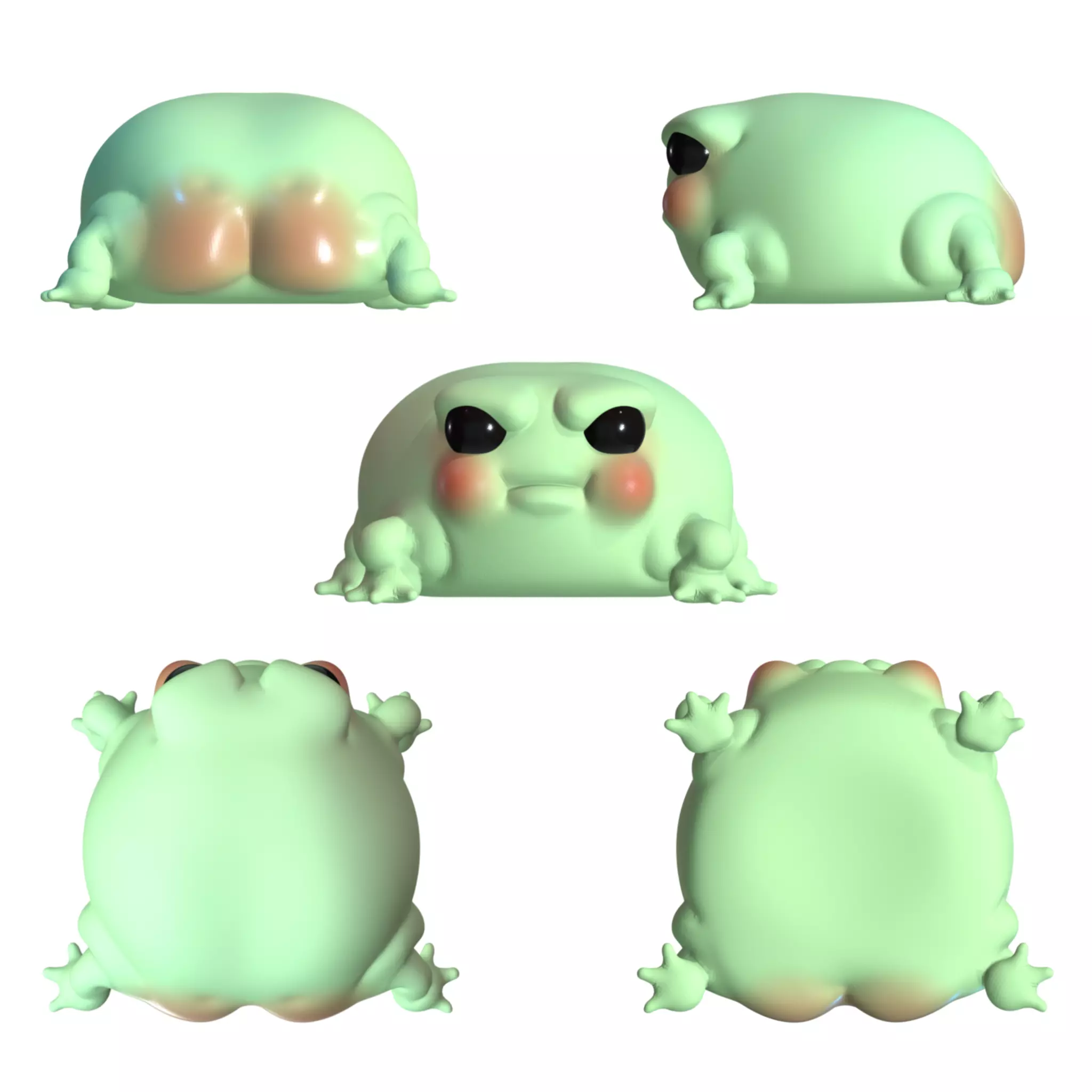 Angry Frog 3D model_1