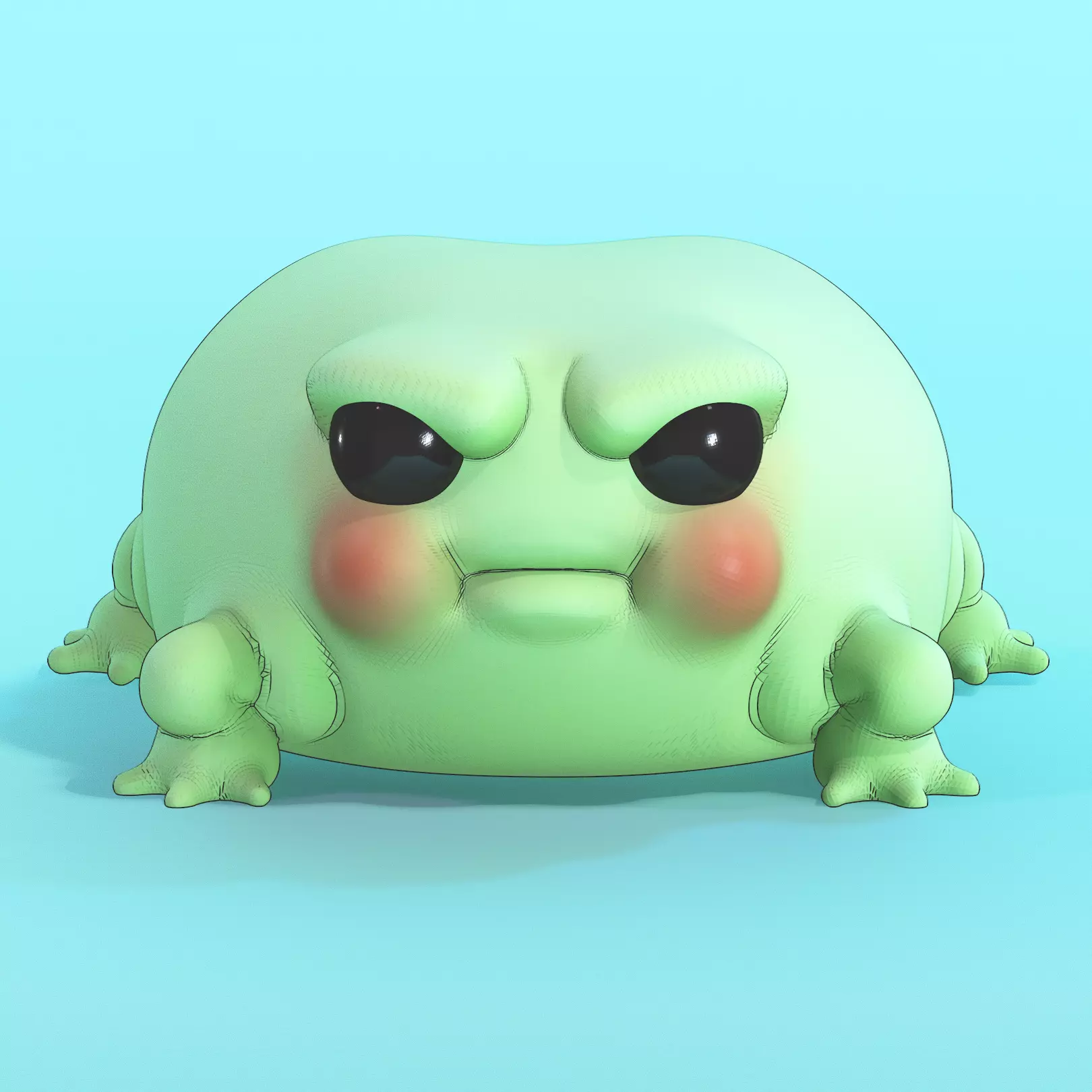 Angry Frog 3D model_0