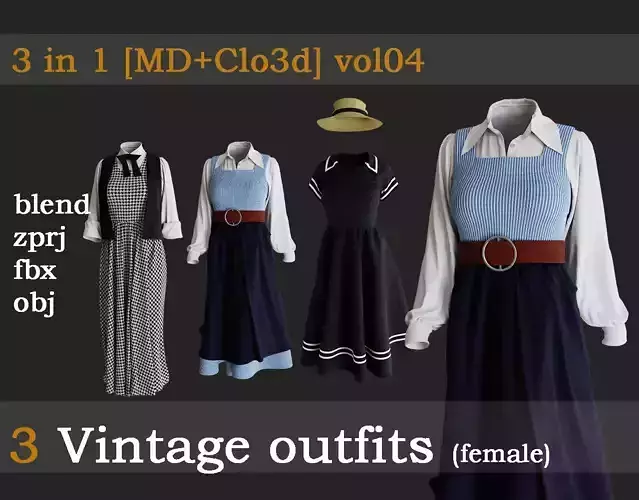 3 Vintage outfits vol04
