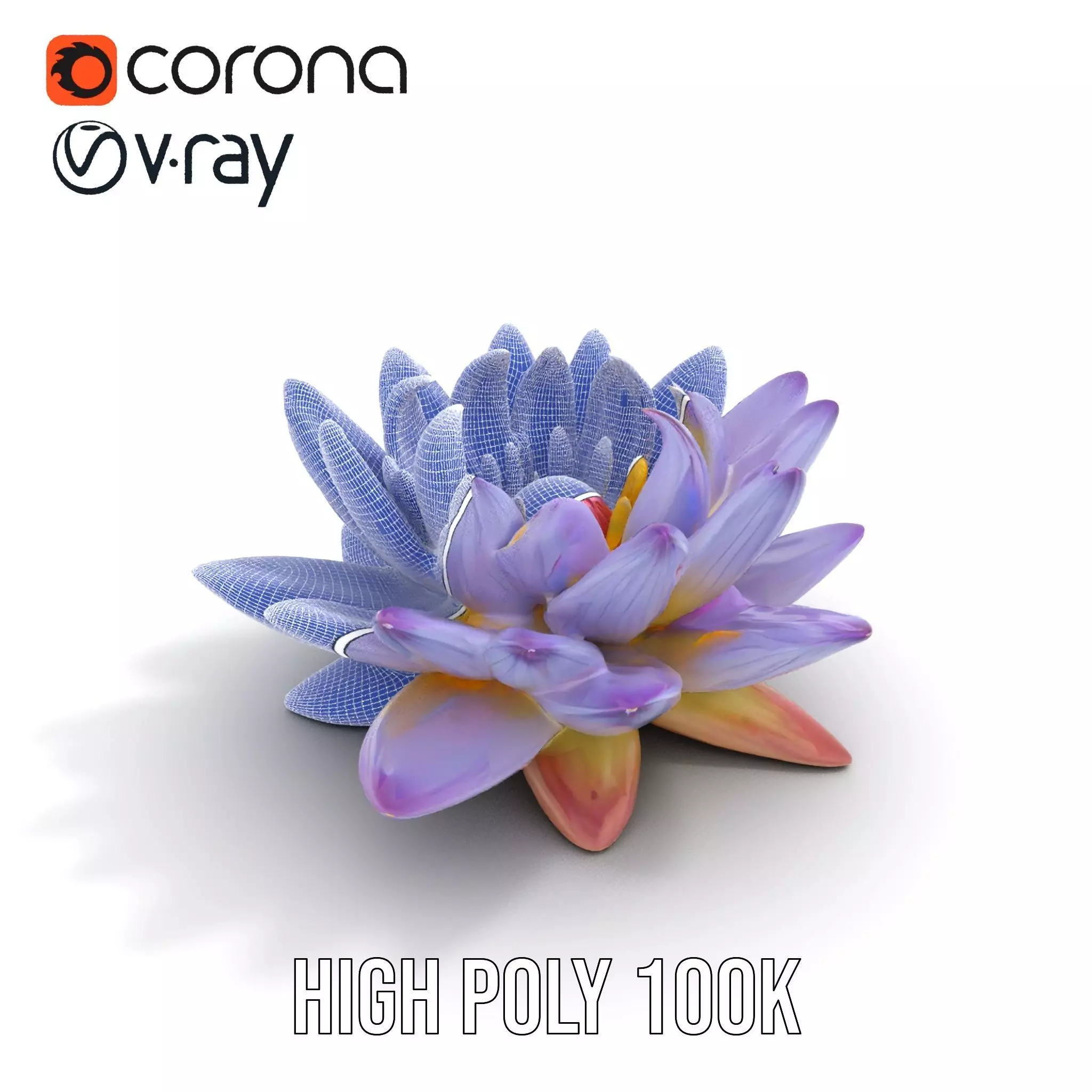 Elegant Lotus Blossom model pack Low-poly 3D model_33