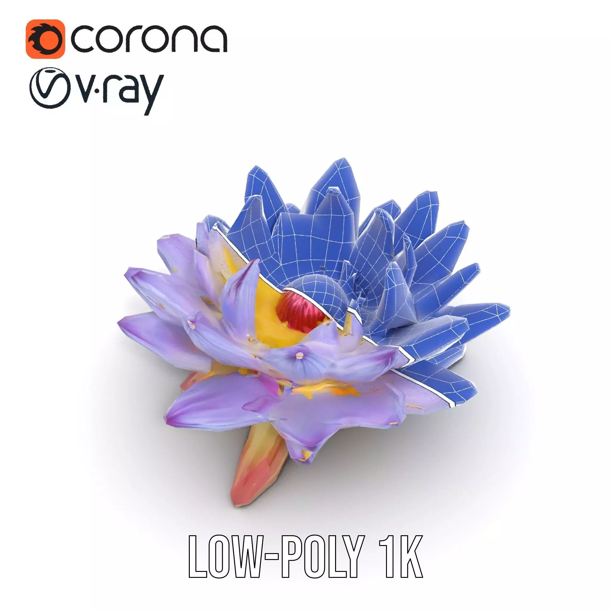 Elegant Lotus Blossom model pack Low-poly 3D model_29