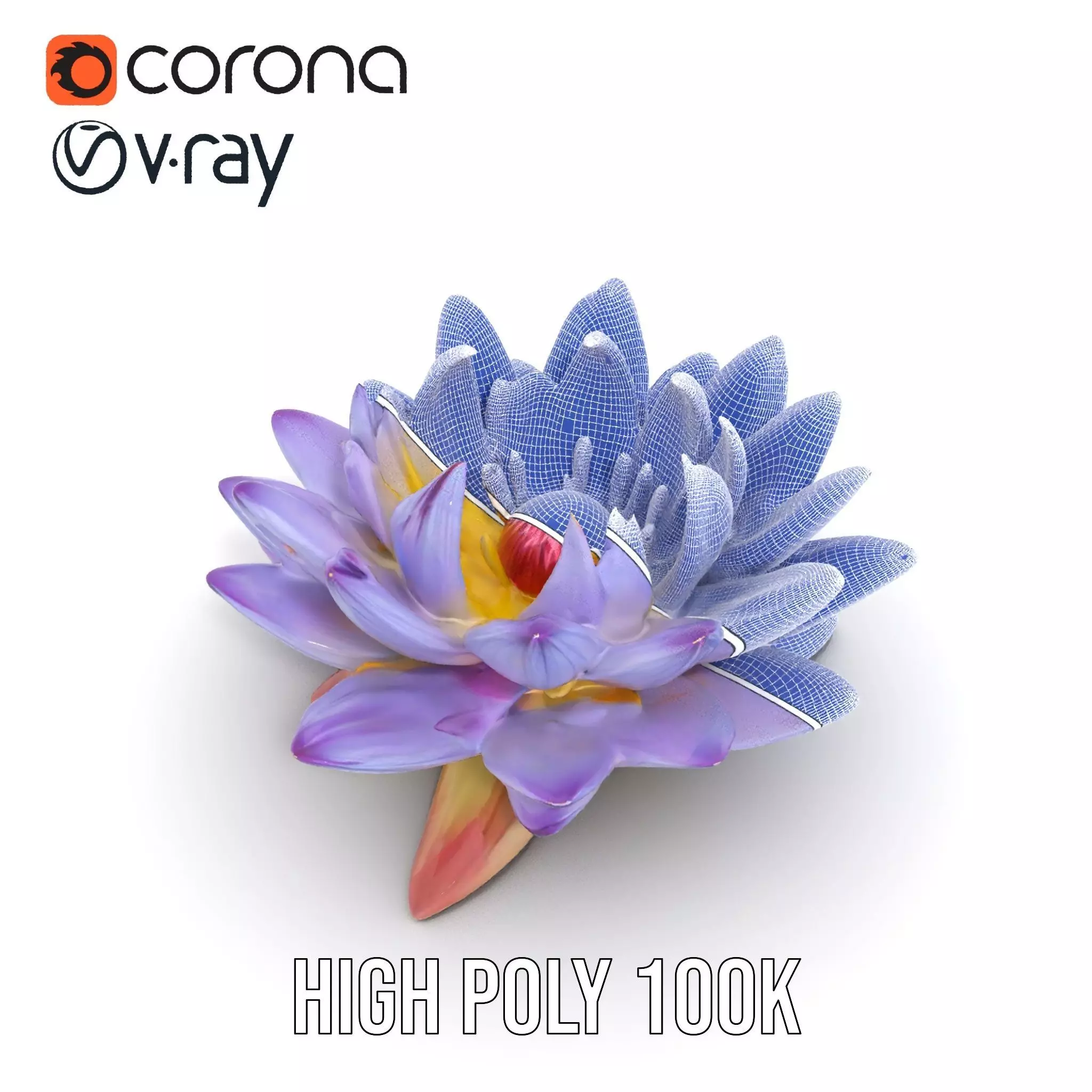 Elegant Lotus Blossom model pack Low-poly 3D model_30