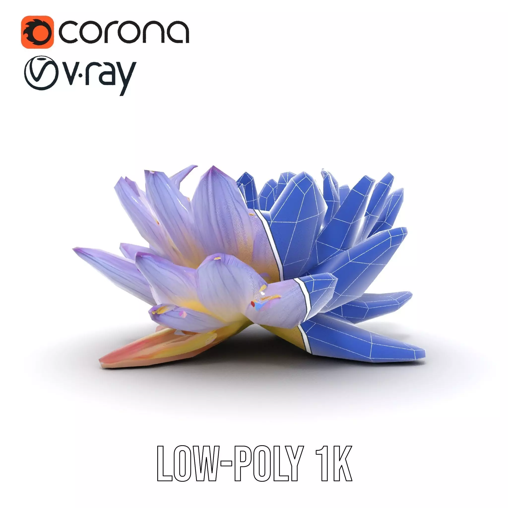 Elegant Lotus Blossom model pack Low-poly 3D model_32