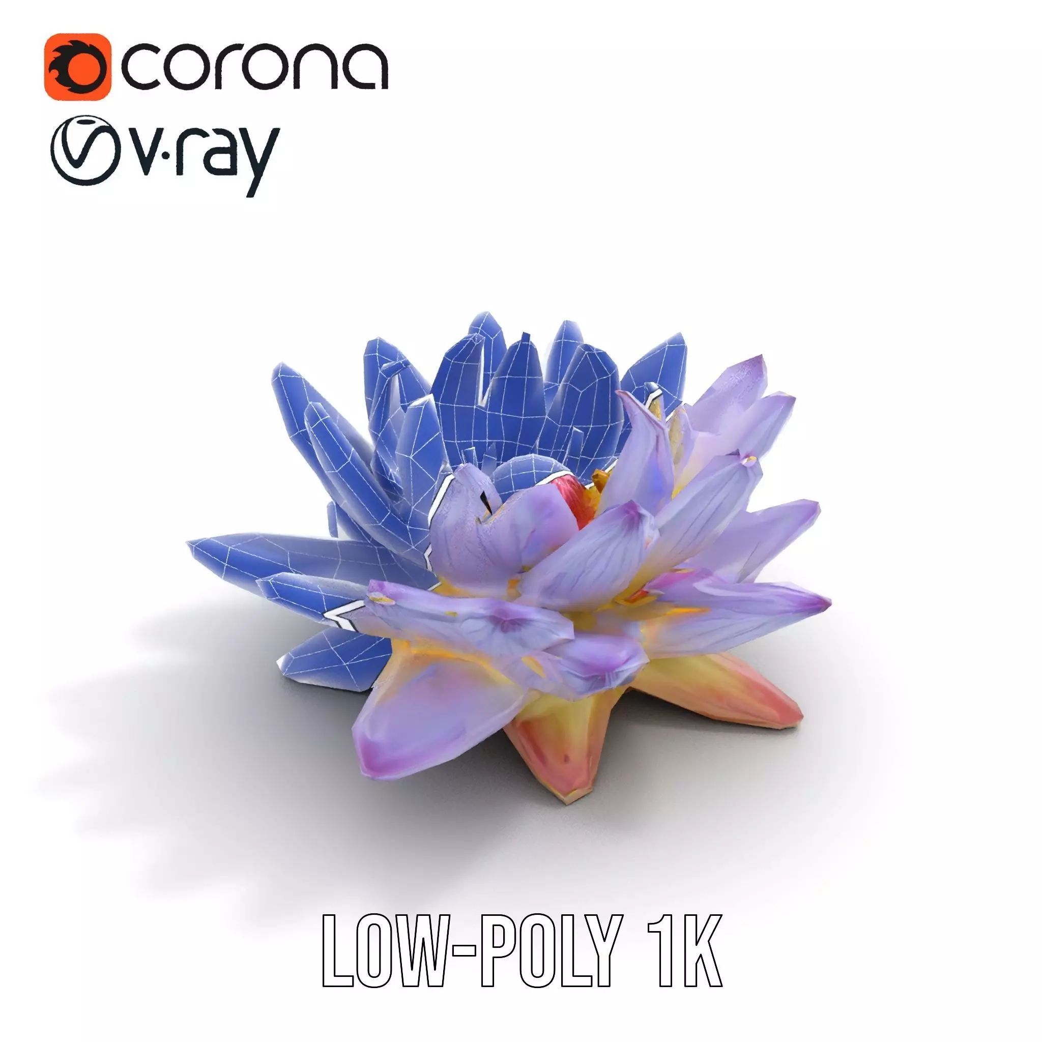 Elegant Lotus Blossom model pack Low-poly 3D model_15