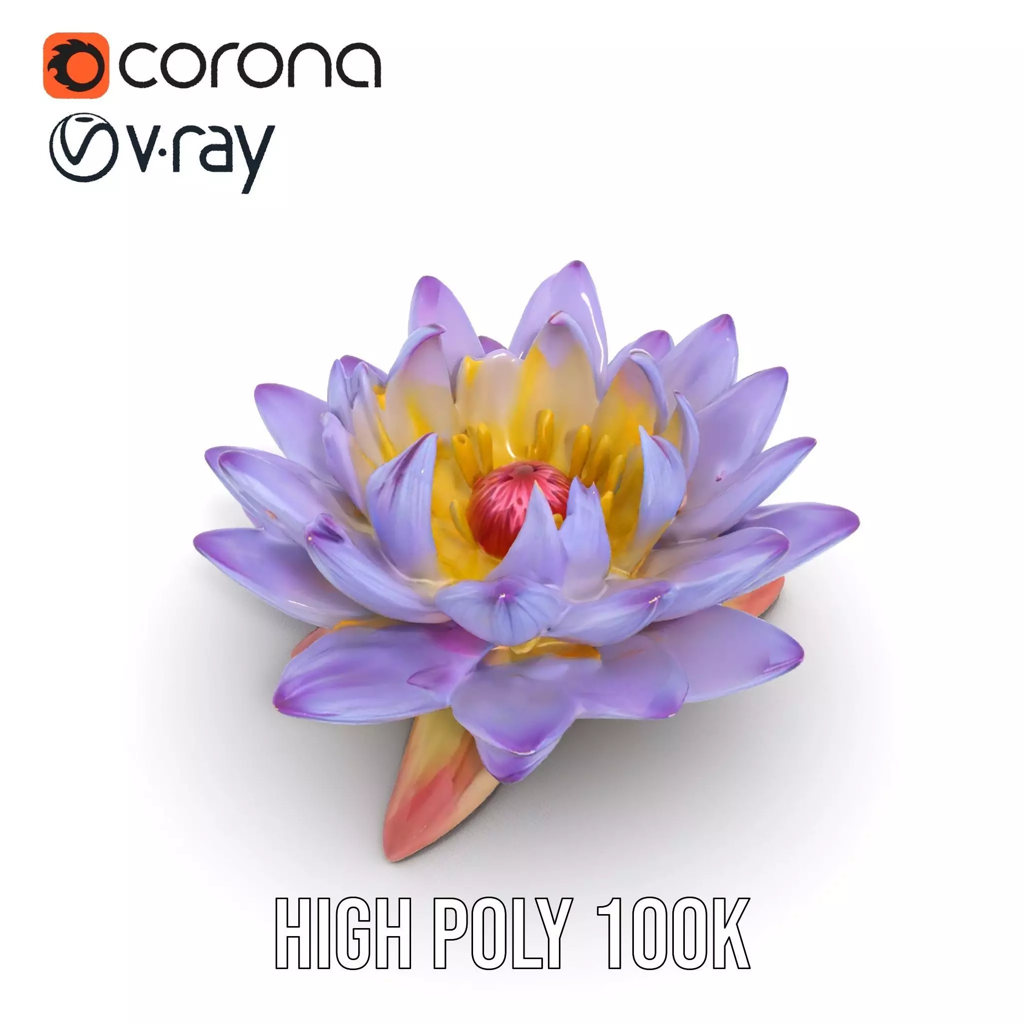 Elegant Lotus Blossom model pack Low-poly 3D model_21
