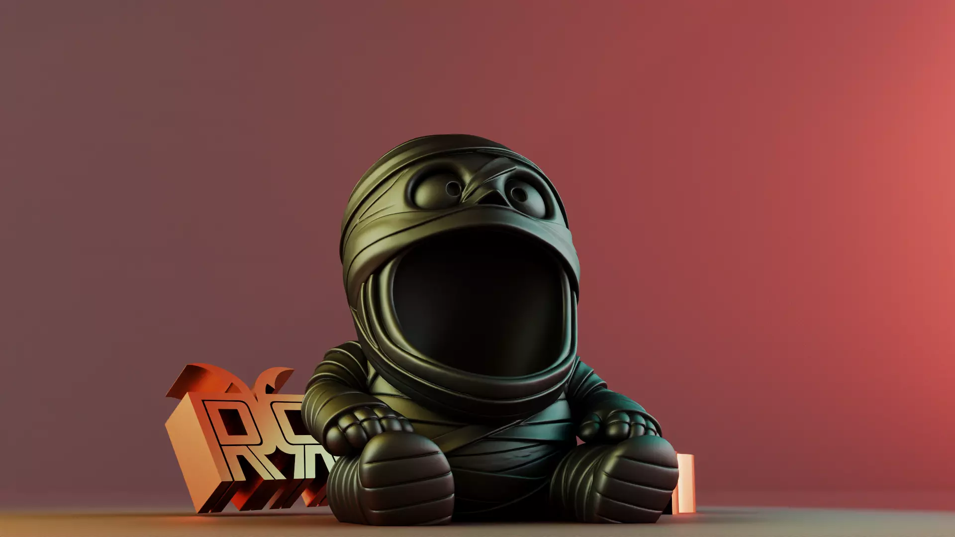 Halloween Mummy Sculpture Desk Organizer Entryway Key Holder 3D print model_5