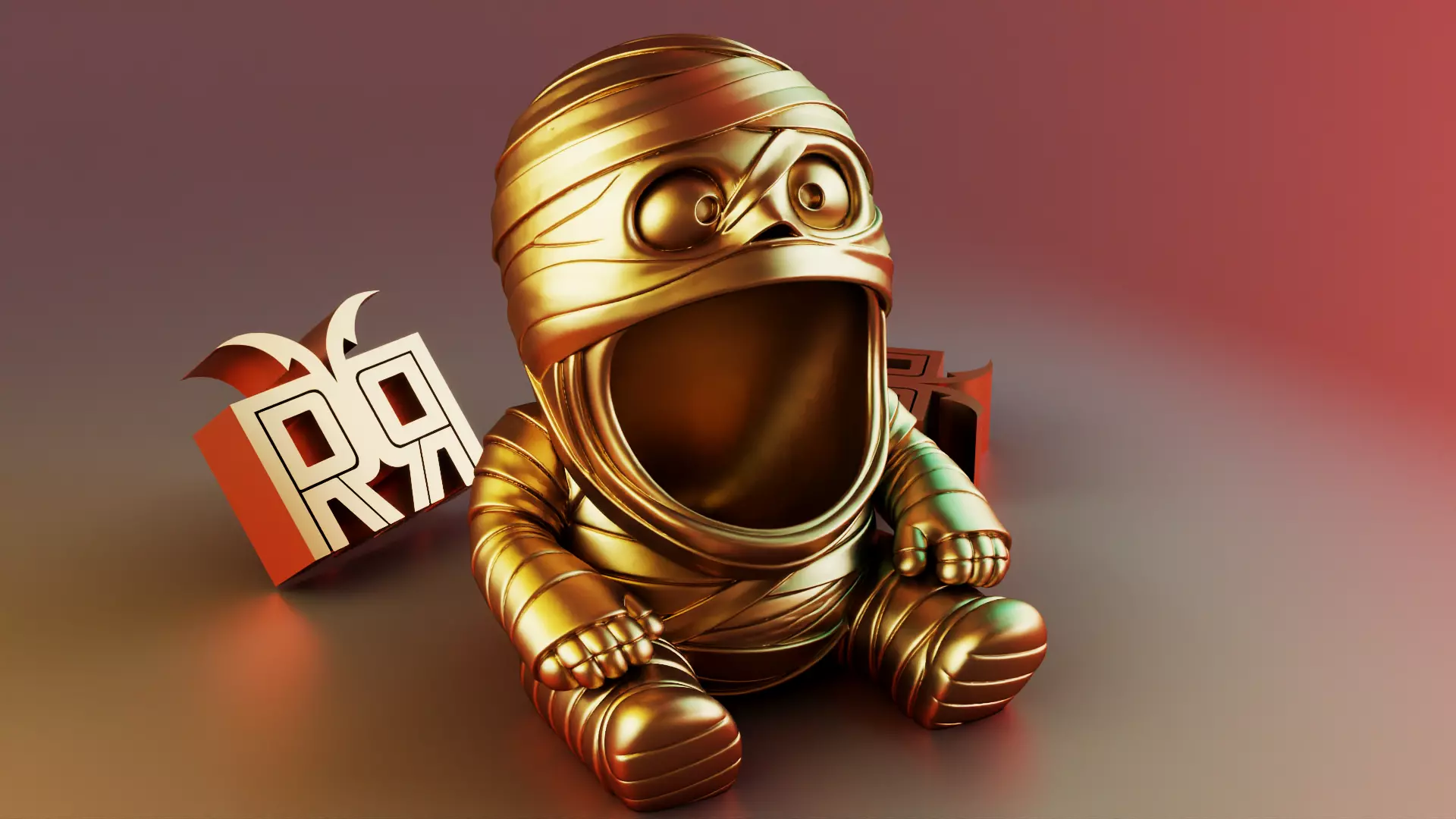 Halloween Mummy Sculpture Desk Organizer Entryway Key Holder 3D print model_1