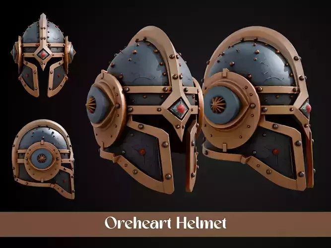Stylized Dwarf Helmet - Oreheart 3D print model