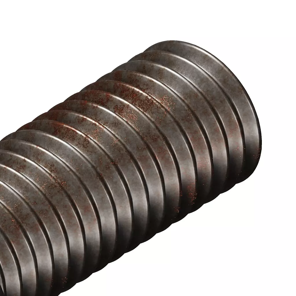 Rusty Steel Flanged Bolt Low-poly 3D model_3