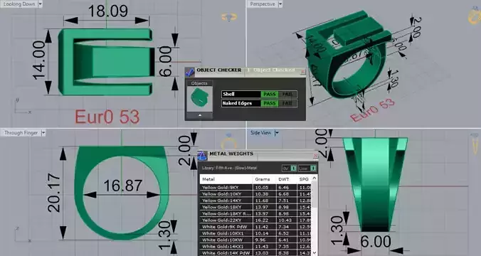 Mens Special Yellow Gold stl 3dm Ring Model mr0271