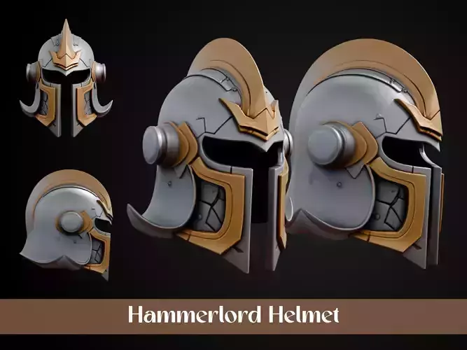 Stylized Dwarf Helmet - Hammerlord 3D print model