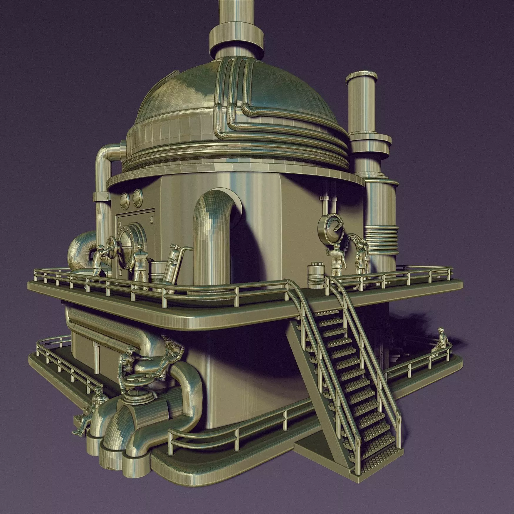 STEAM PUNK BOILER BOX 3D print model_1