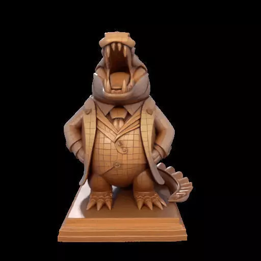 2129Laughing Crocodile Full Figure 3D Printed Statue 3D print model