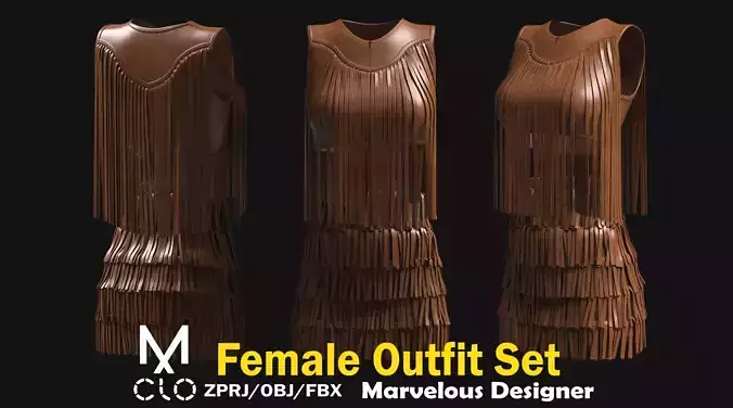 Female Outfit Collection Free low-poly 3D model Female Outfit Collection Free low-poly 3D model