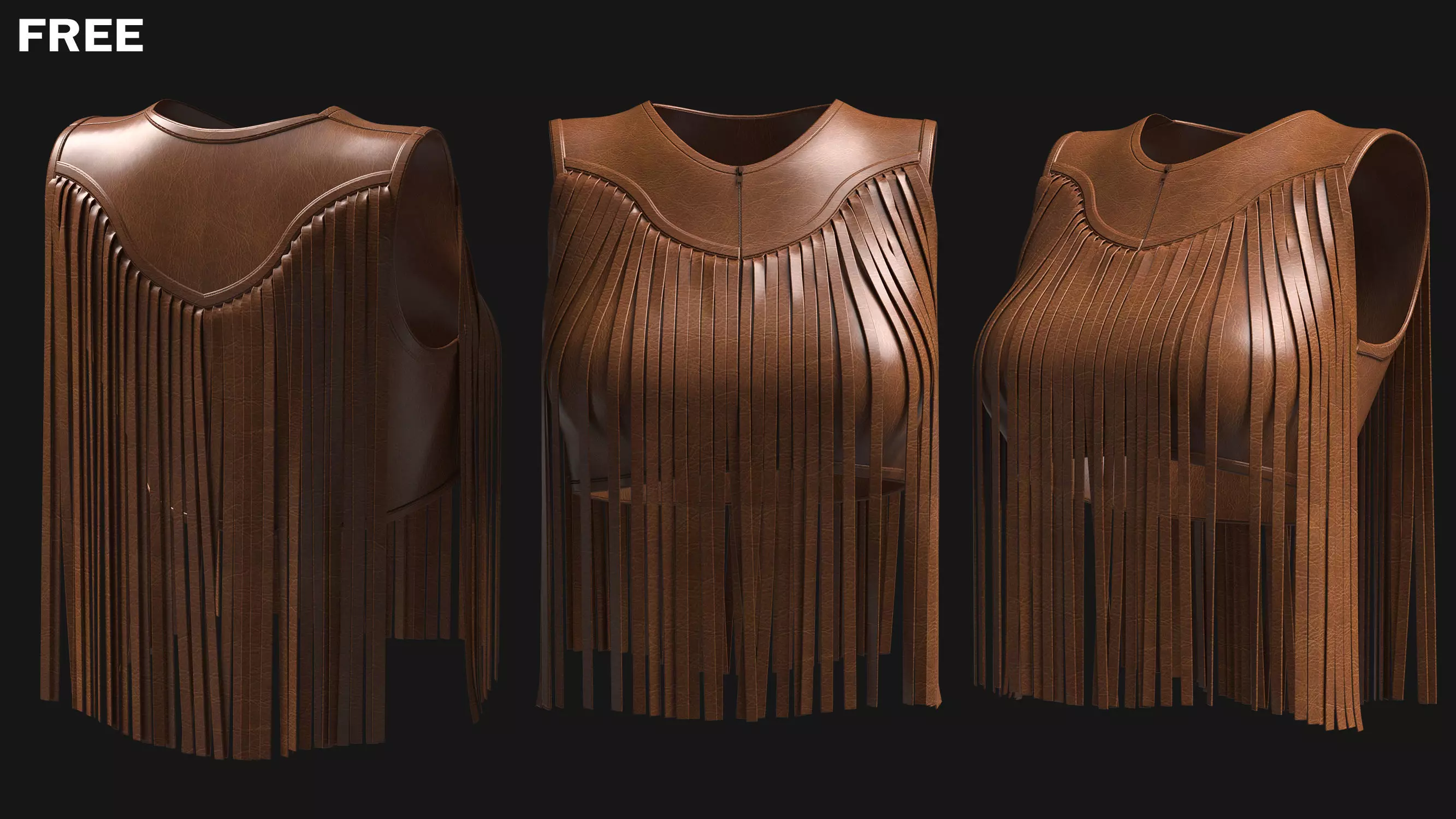 Female Outfit Collection Free low-poly 3D model_1