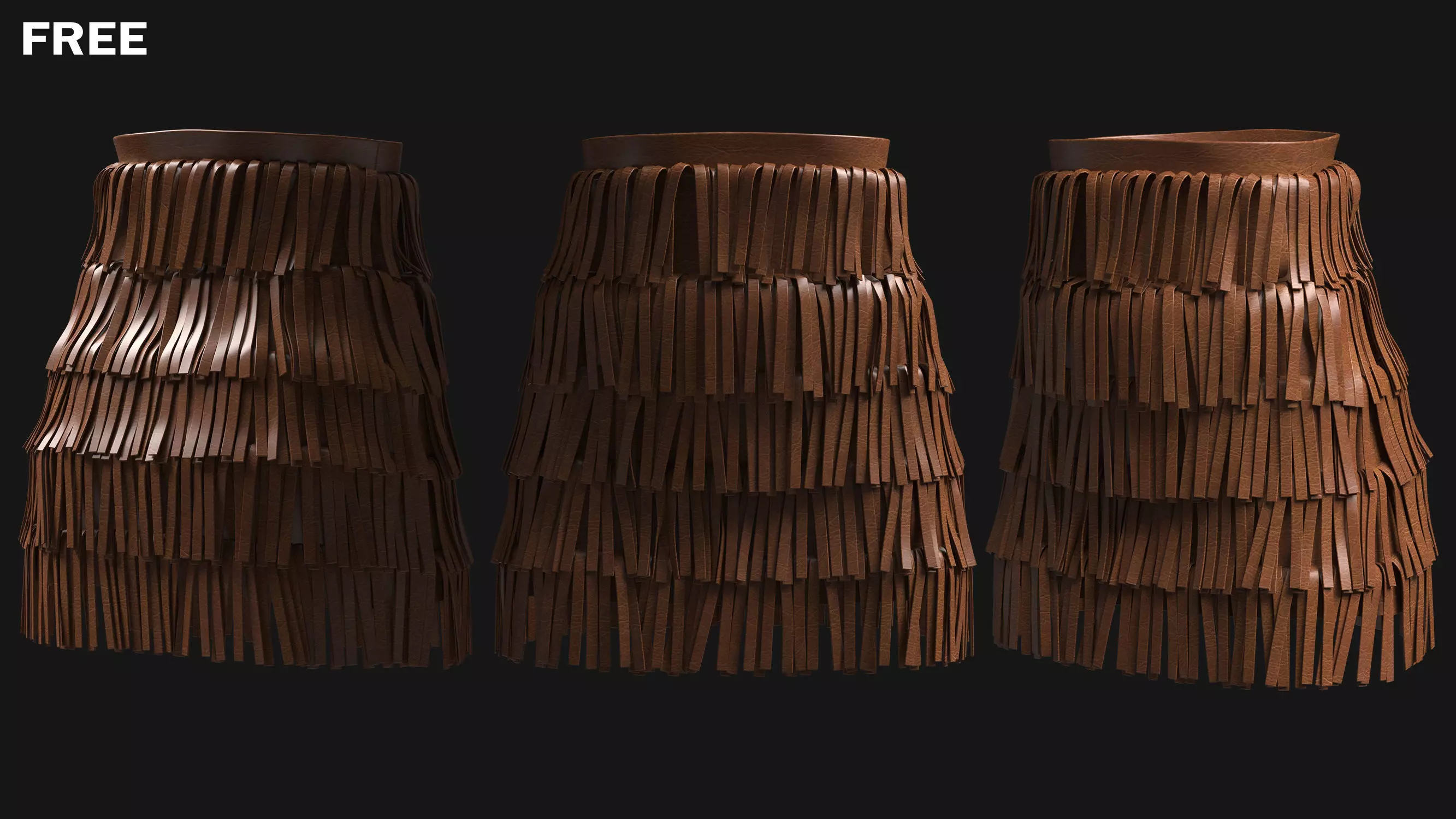 Female Outfit Collection Free low-poly 3D model_2