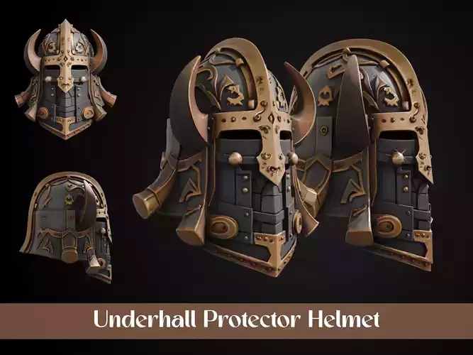 Stylized Dwarf Helmet - Underhall Protector 3D print model