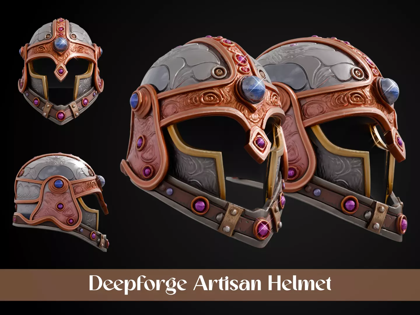 Stylized Dwarf Helmet - Deepforge Artisan 3D print model_0