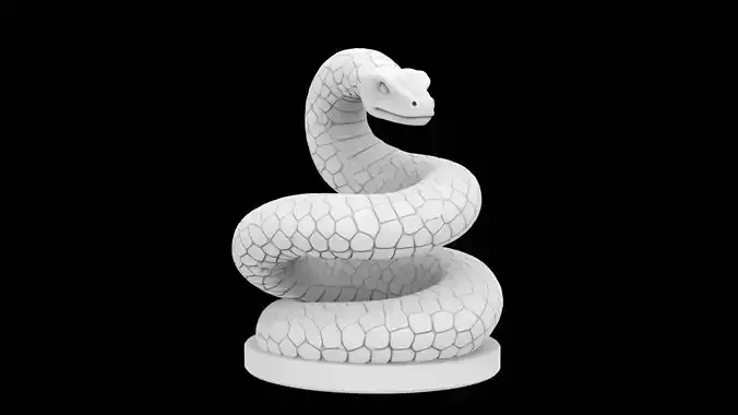 Coiled Serpent Desk Statue 3D print model 3D print model