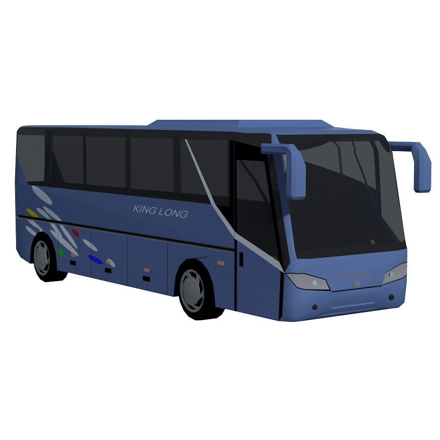 Low poly BUS set Low-poly 3D model_12