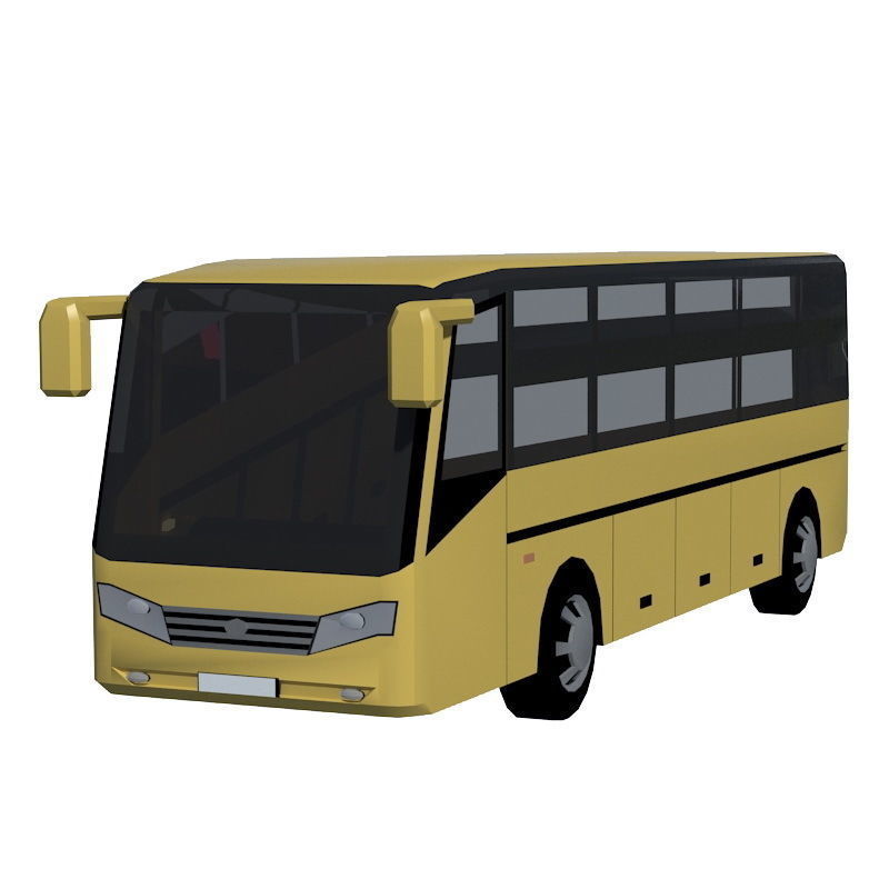 Low poly BUS set Low-poly 3D model_8