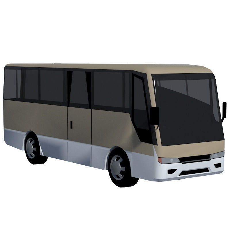 Low poly BUS set Low-poly 3D model_7
