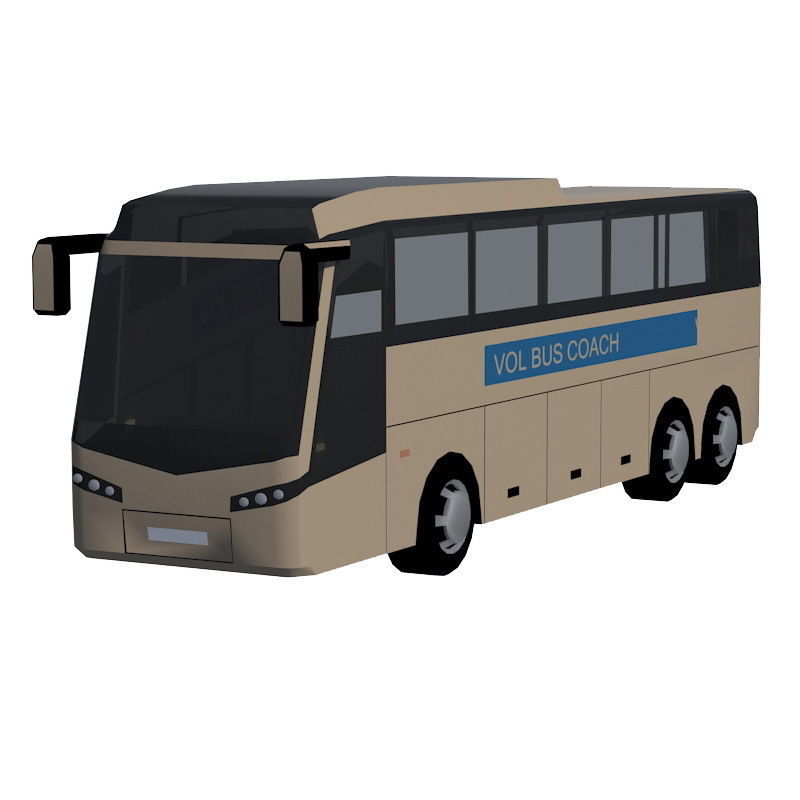 Low poly BUS set Low-poly 3D model_5