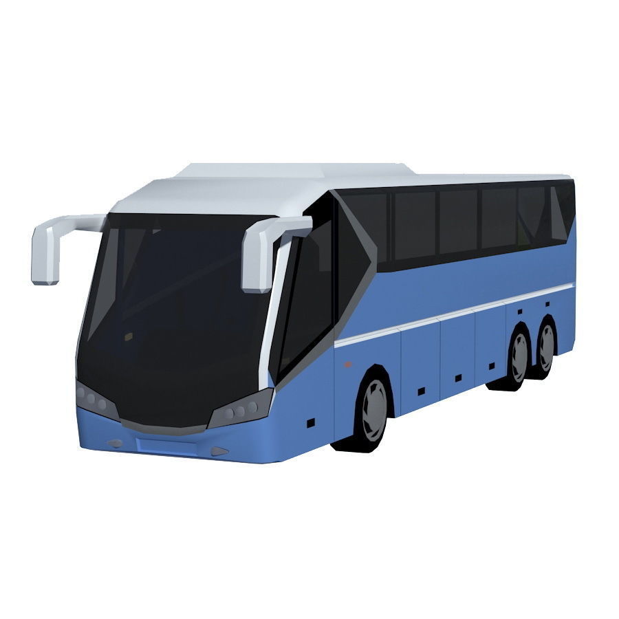 Low poly BUS set Low-poly 3D model_15