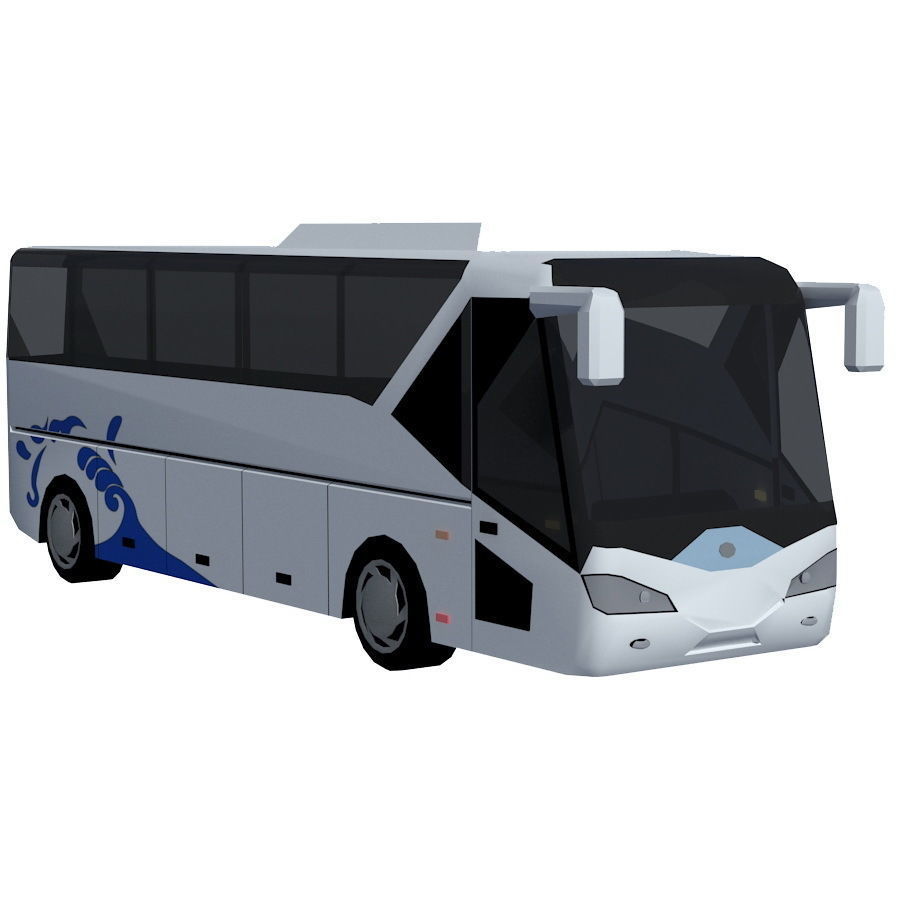 Low poly BUS set Low-poly 3D model_16