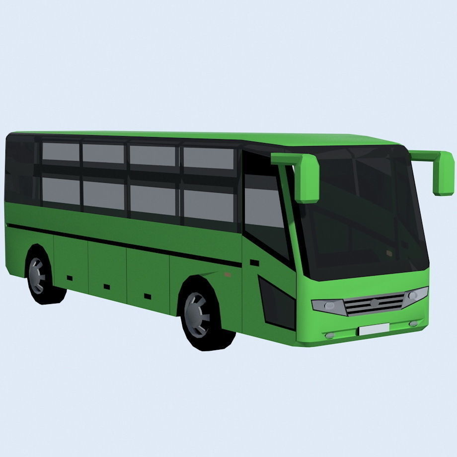 Low poly BUS set Low-poly 3D model_28