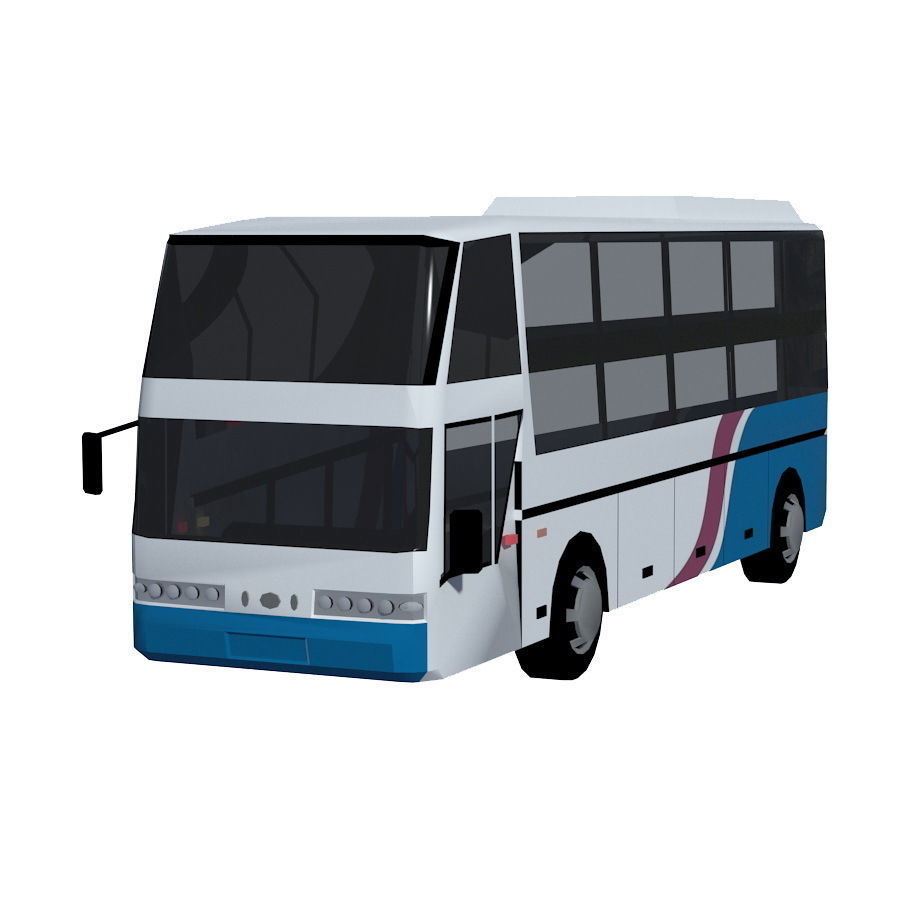 Low poly BUS set Low-poly 3D model_17