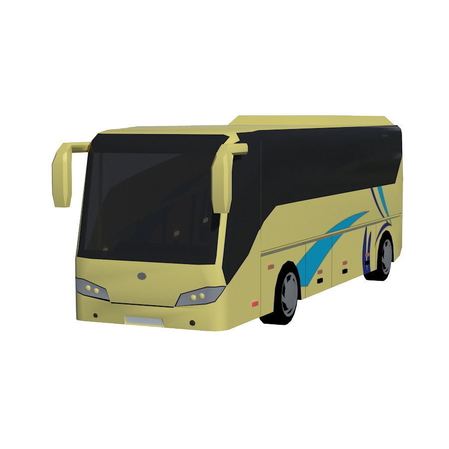 Low poly BUS set Low-poly 3D model_14