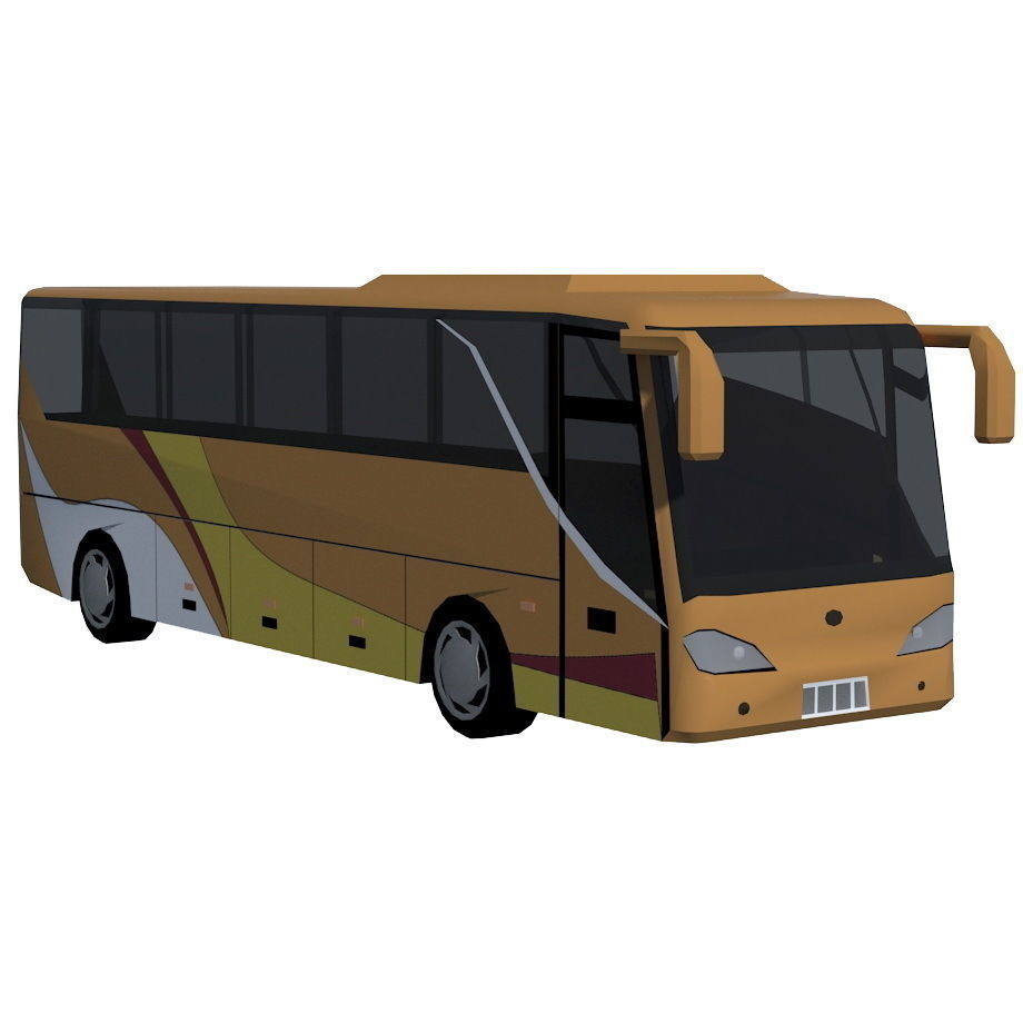 Low poly BUS set Low-poly 3D model_23