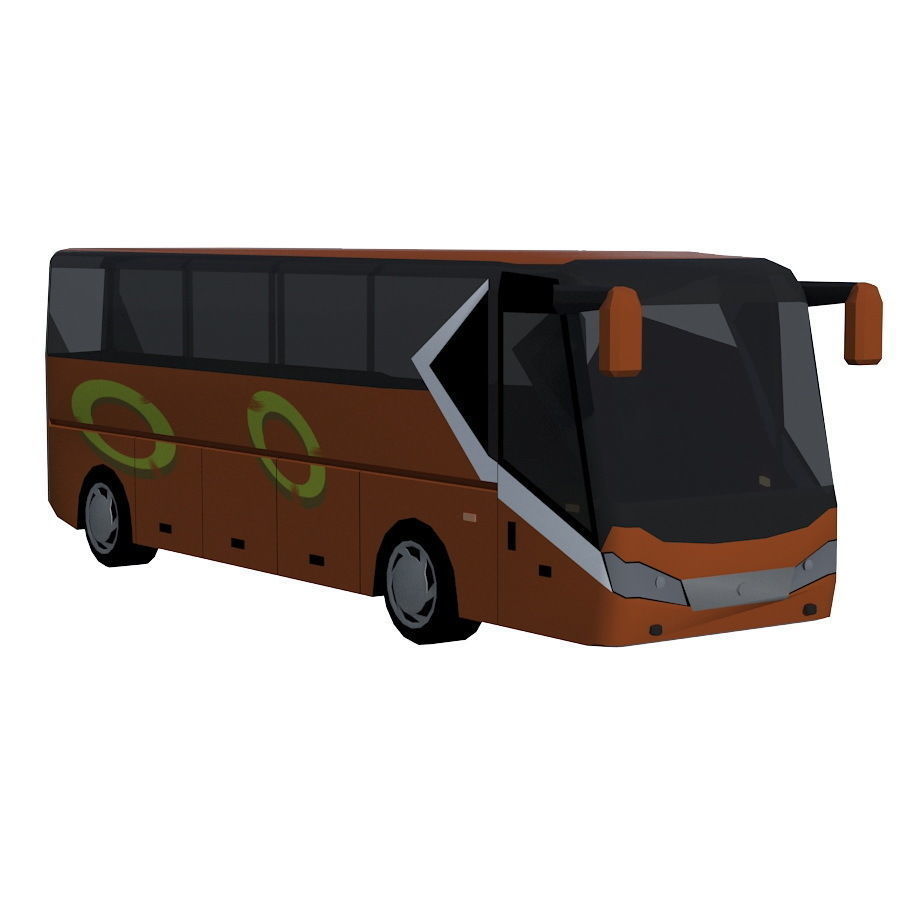 Low poly BUS set Low-poly 3D model_13