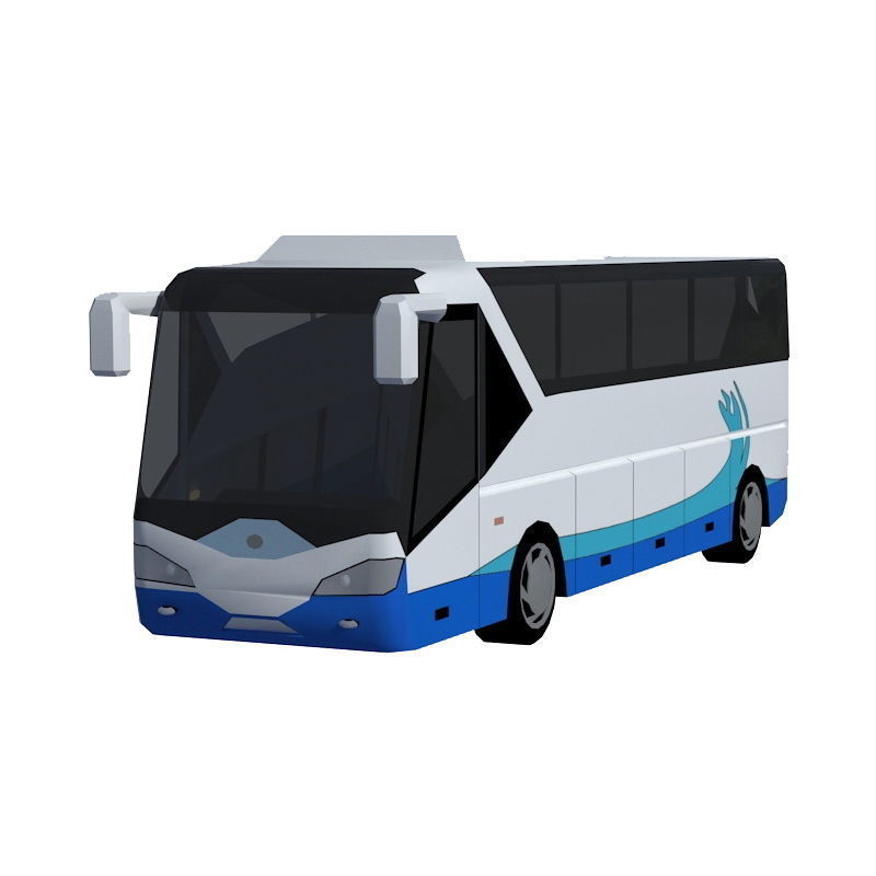 Low poly BUS set Low-poly 3D model_4