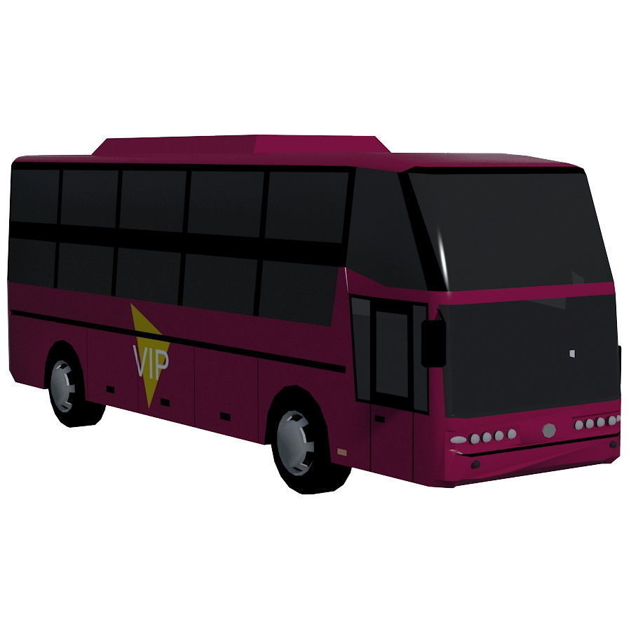 Low poly BUS set Low-poly 3D model_18
