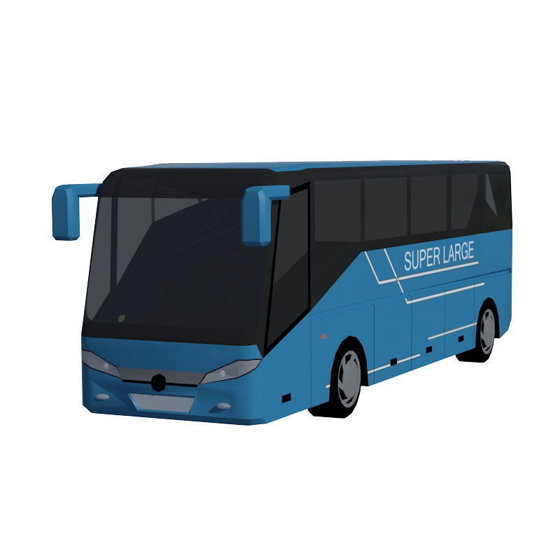Low poly BUS set Low-poly 3D model_2