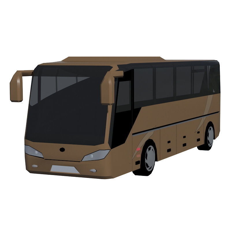Low poly BUS set Low-poly 3D model_11