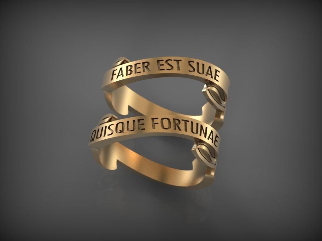 Ring FABER EST SUAE QUISQUE FORTUNAE 3D print model_1