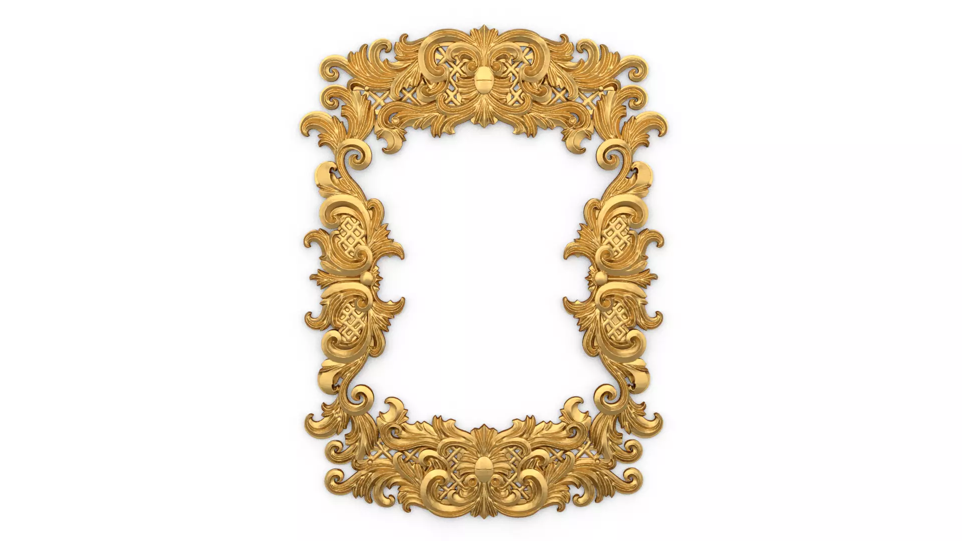 Plaster decorative frame wall ornament onlay 02 3D print model_0