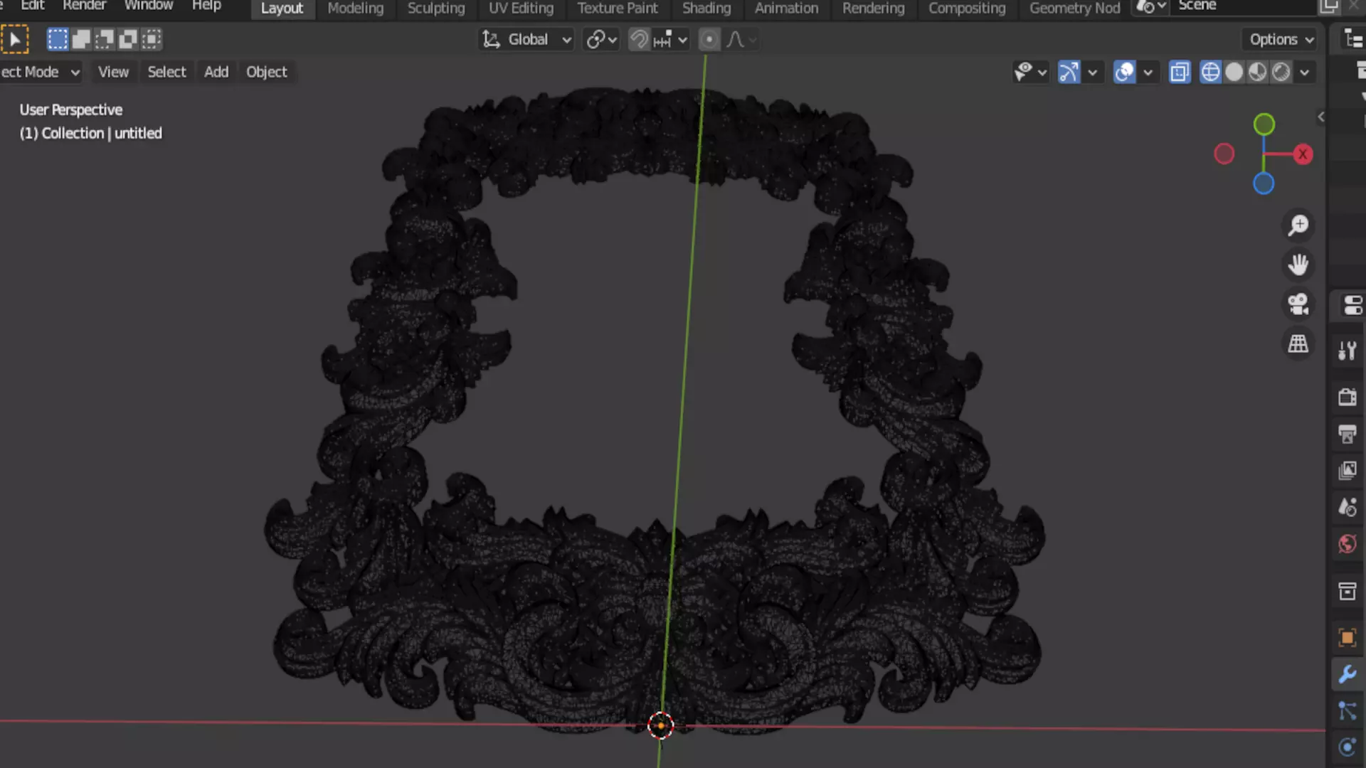 Plaster decorative frame wall ornament onlay 02 3D print model_7