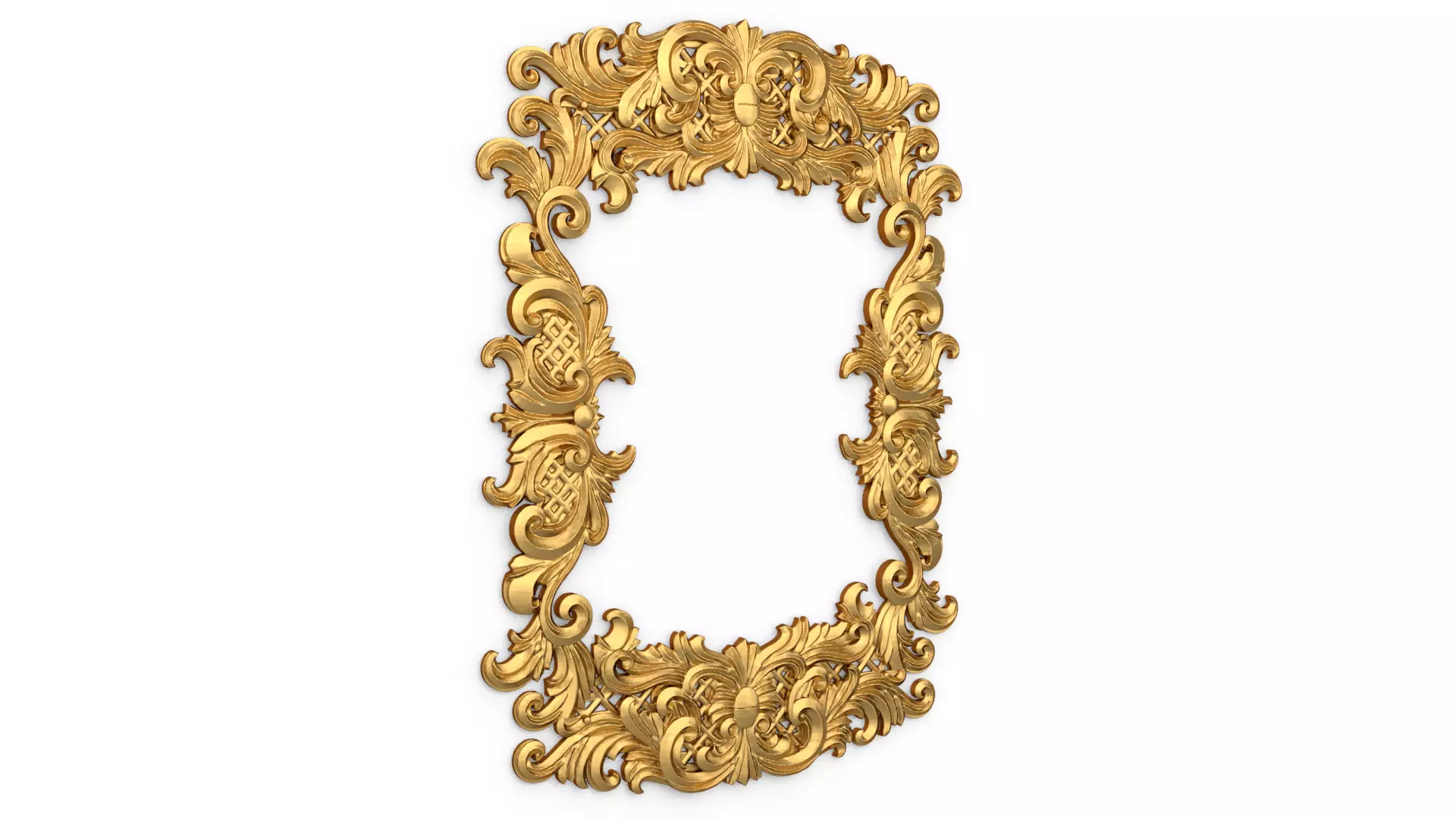 Plaster decorative frame wall ornament onlay 02 3D print model_3