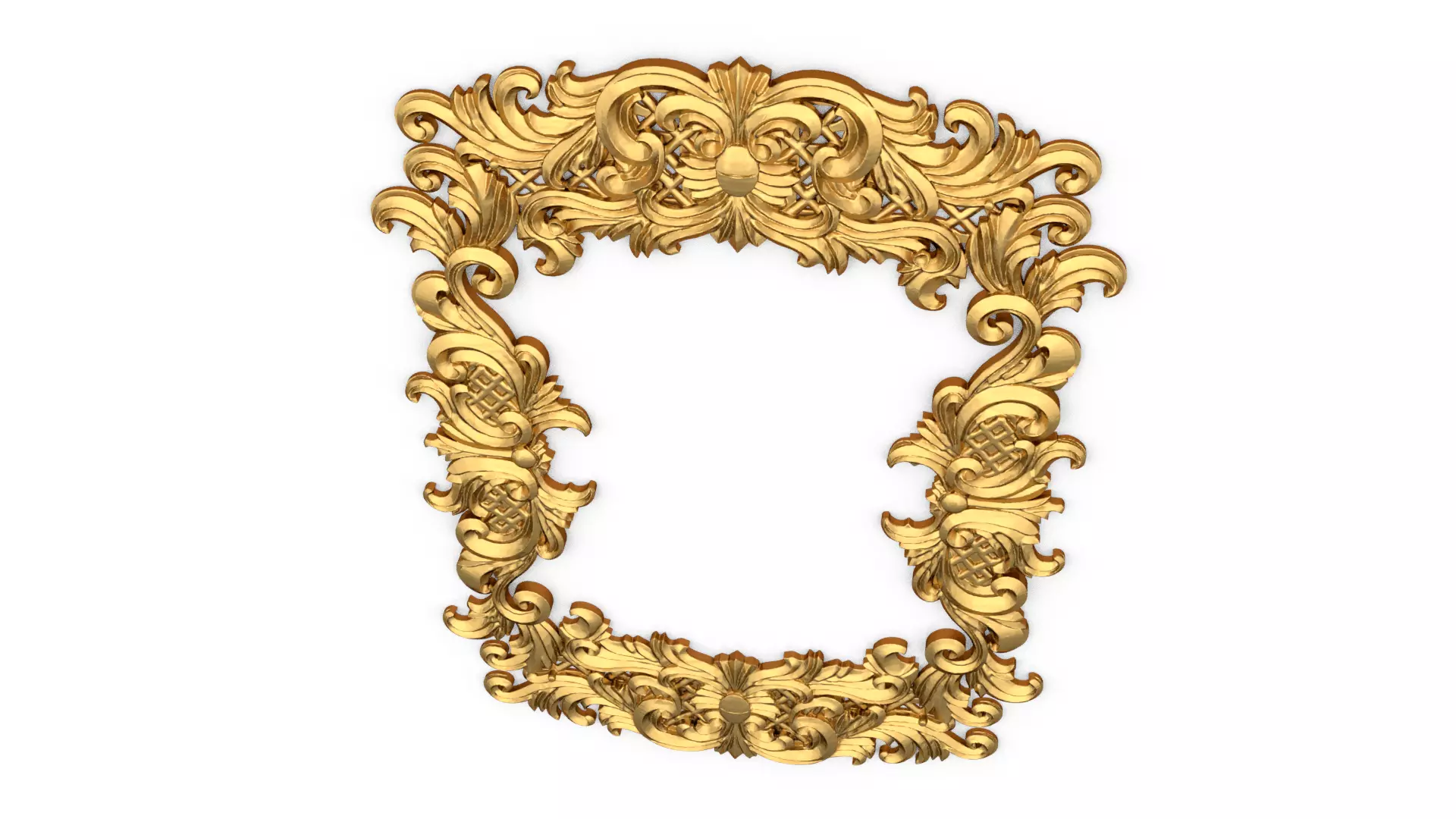 Plaster decorative frame wall ornament onlay 02 3D print model_2