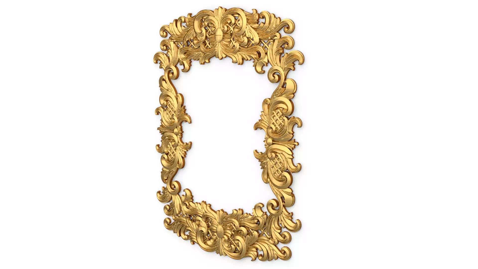 Plaster decorative frame wall ornament onlay 02 3D print model_4