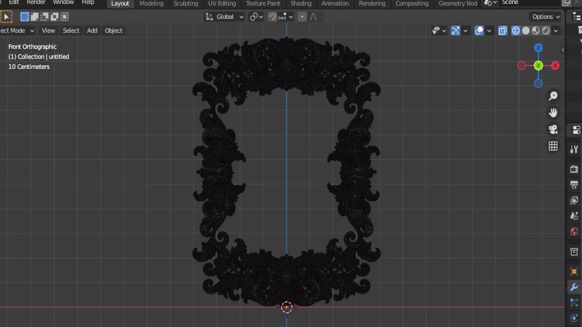 Plaster decorative frame wall ornament onlay 02 3D print model_6