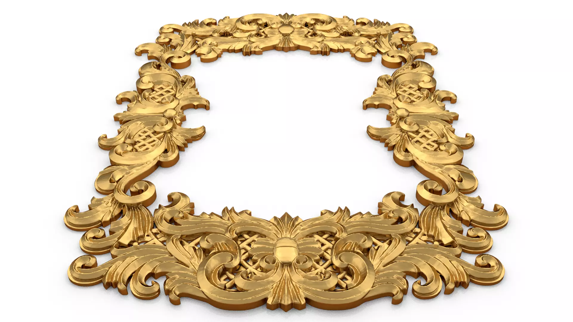 Plaster decorative frame wall ornament onlay 02 3D print model_1