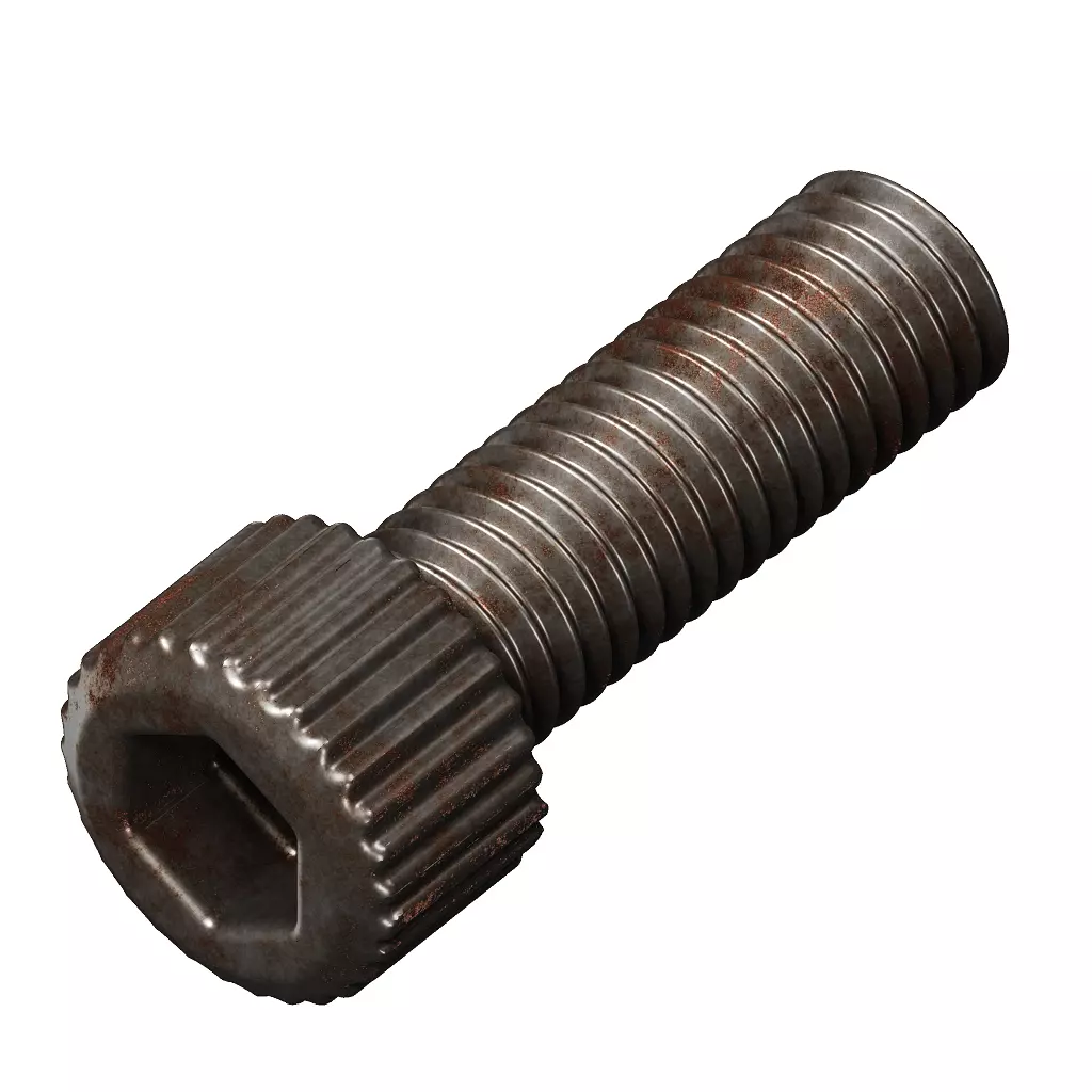 Rusty Steel Socket Bolt 3D model_2