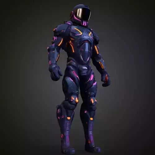 Futuristic combat warrior
