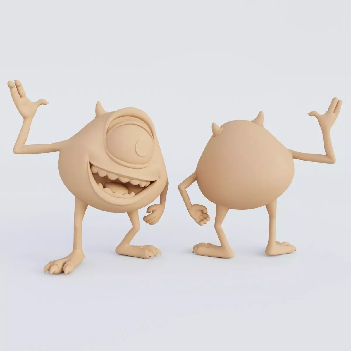 3D Printable Monsters Corporation Figurine Set STL Format 3D print model_8